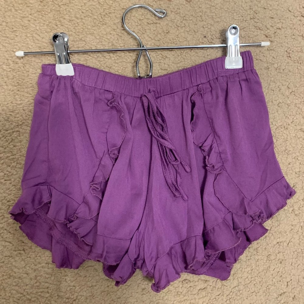 Cute Soft Purple Ruffle Short